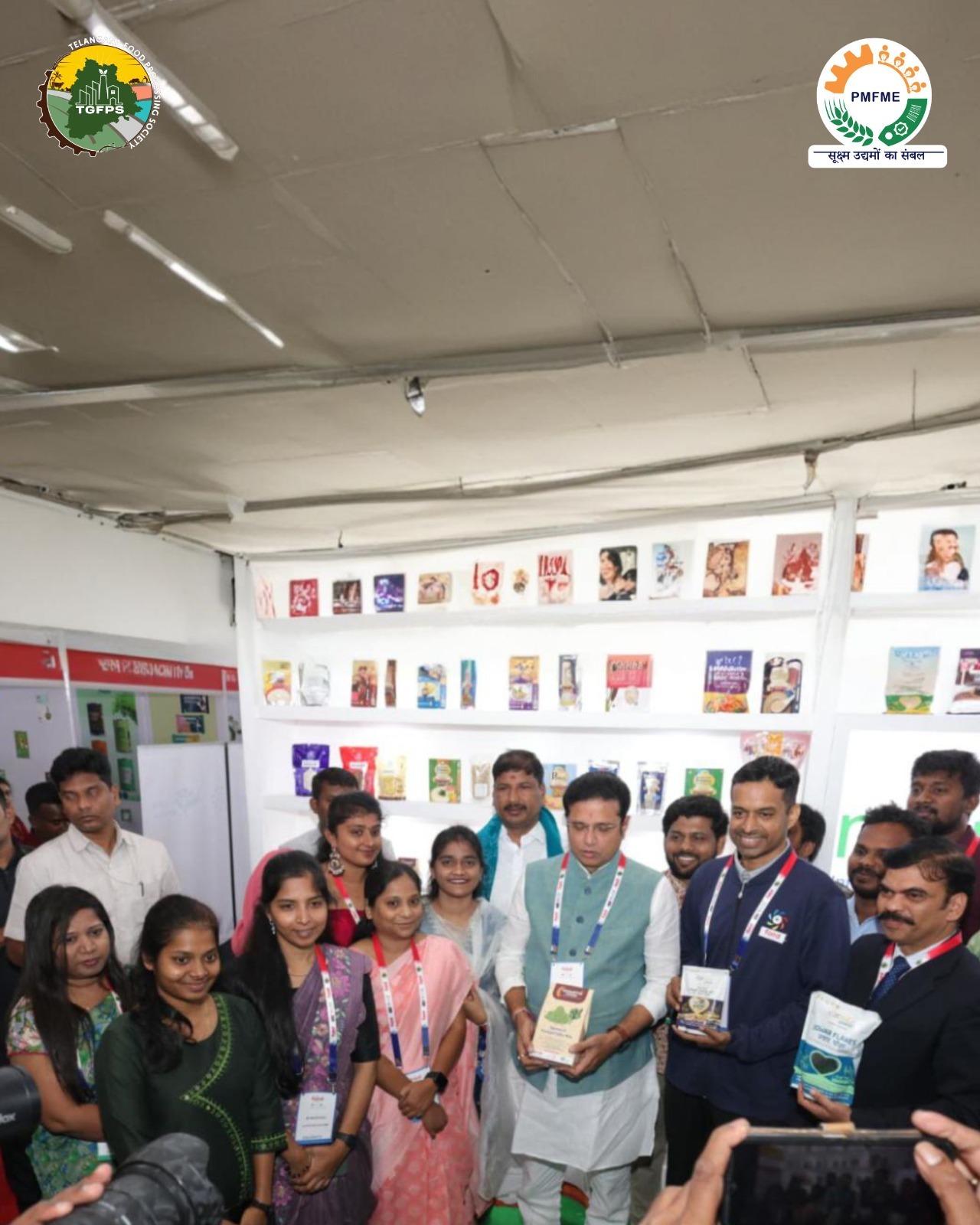 A group photograph at a food exhibition in Hyderabad